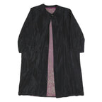 Womens Black Button Polyester Blend Classic Jacket L Plain Button Closure