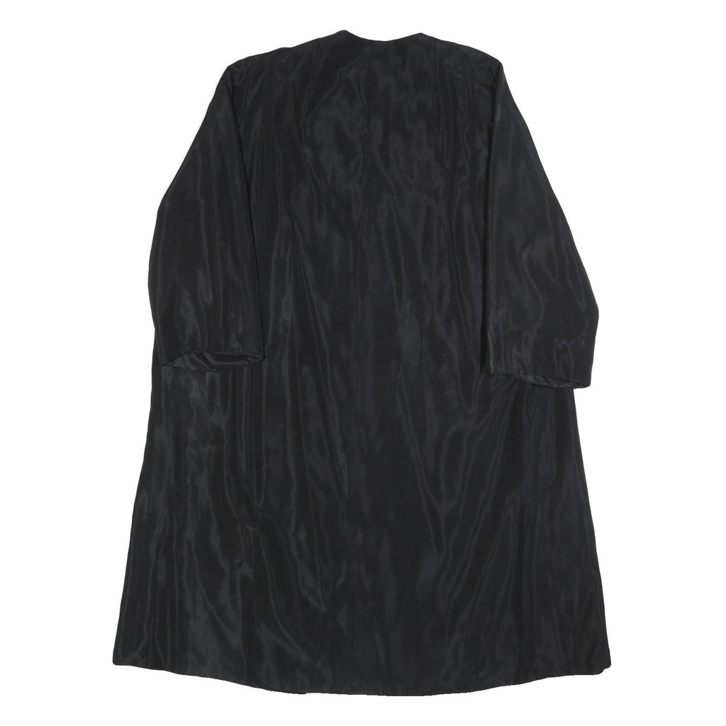 Womens Black Button Polyester Blend Classic Jacket L Plain Button Closure