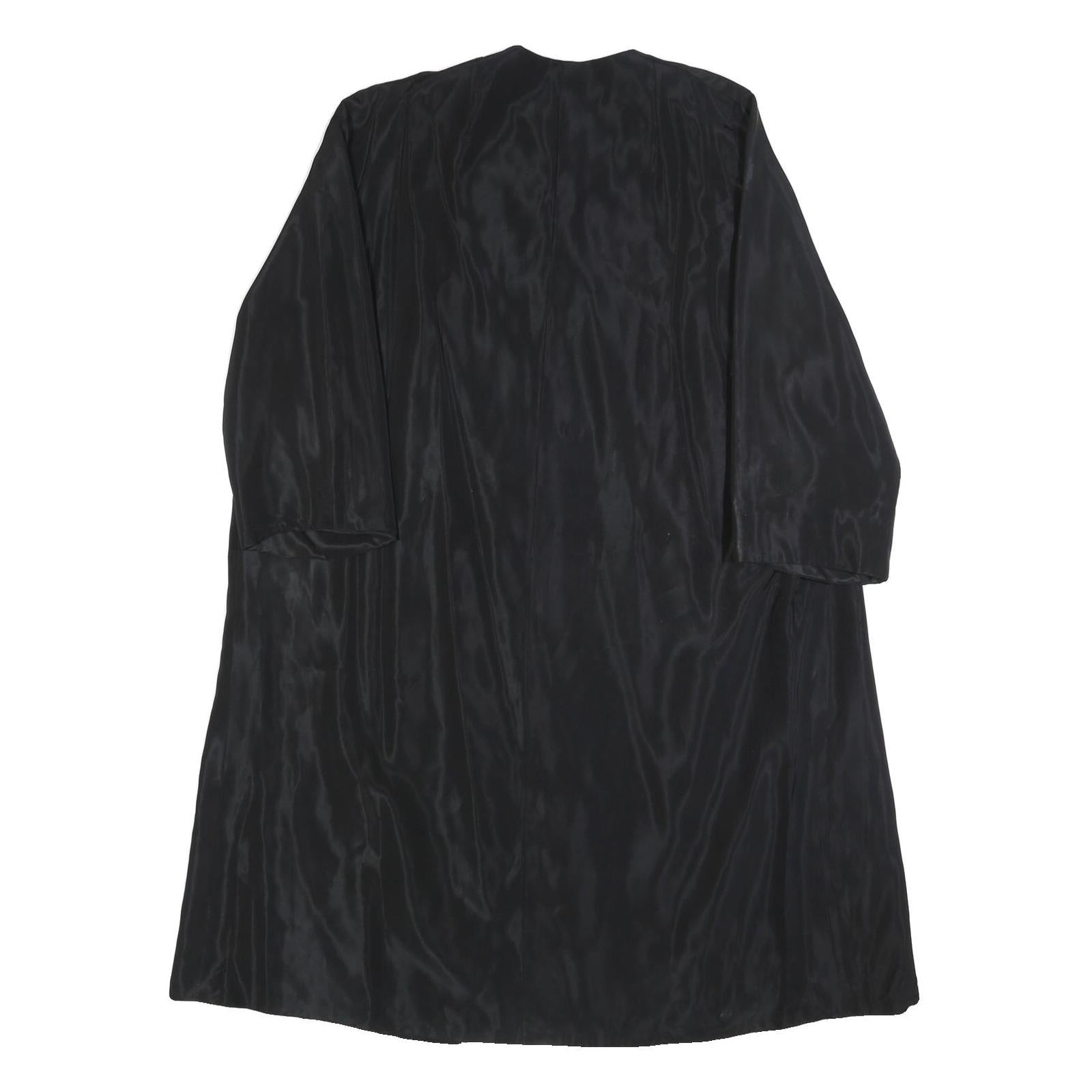 Womens Black Button Polyester Blend Classic Jacket L Plain Button Closure