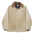 CARHARTT Arctic Mens Beige & Brown Workwear Canvas Jacket M Cotton Blend Zip