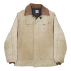 CARHARTT Arctic Mens Beige & Brown Workwear Canvas Jacket M Cotton Blend Zip