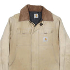 CARHARTT Arctic Mens Beige & Brown Workwear Canvas Jacket M Cotton Blend Zip