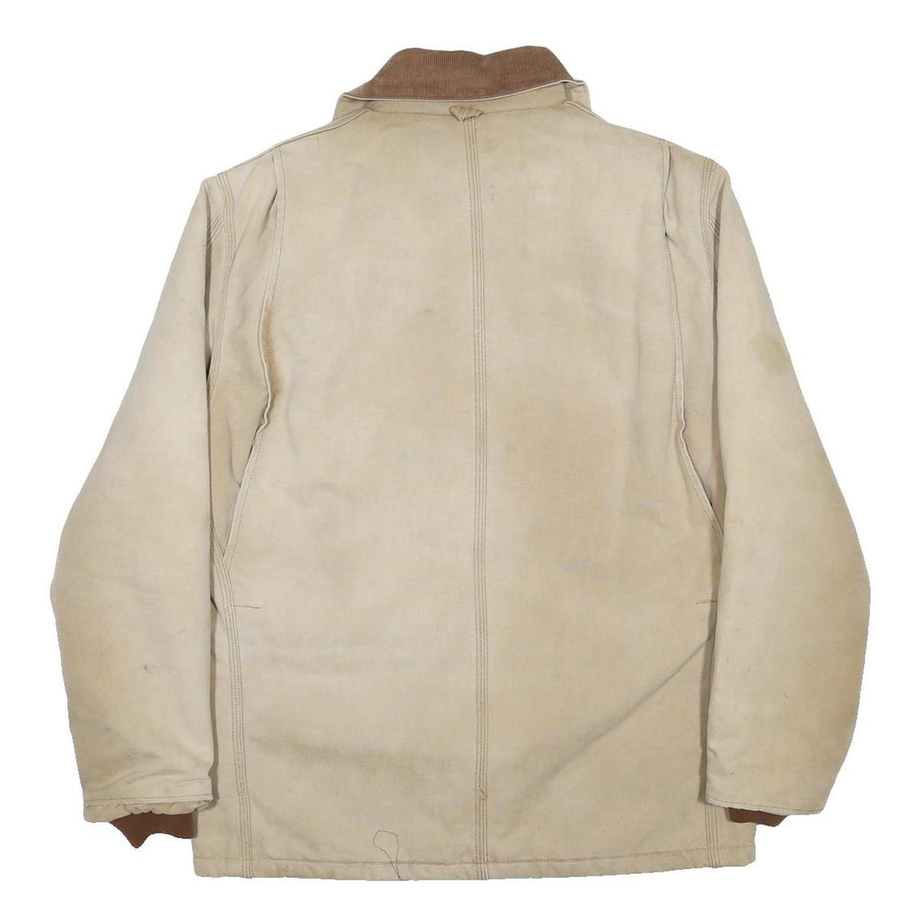 CARHARTT Arctic Mens Beige & Brown Workwear Canvas Jacket M Cotton Blend Zip