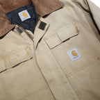 CARHARTT Arctic Mens Beige & Brown Workwear Canvas Jacket M Cotton Blend Zip