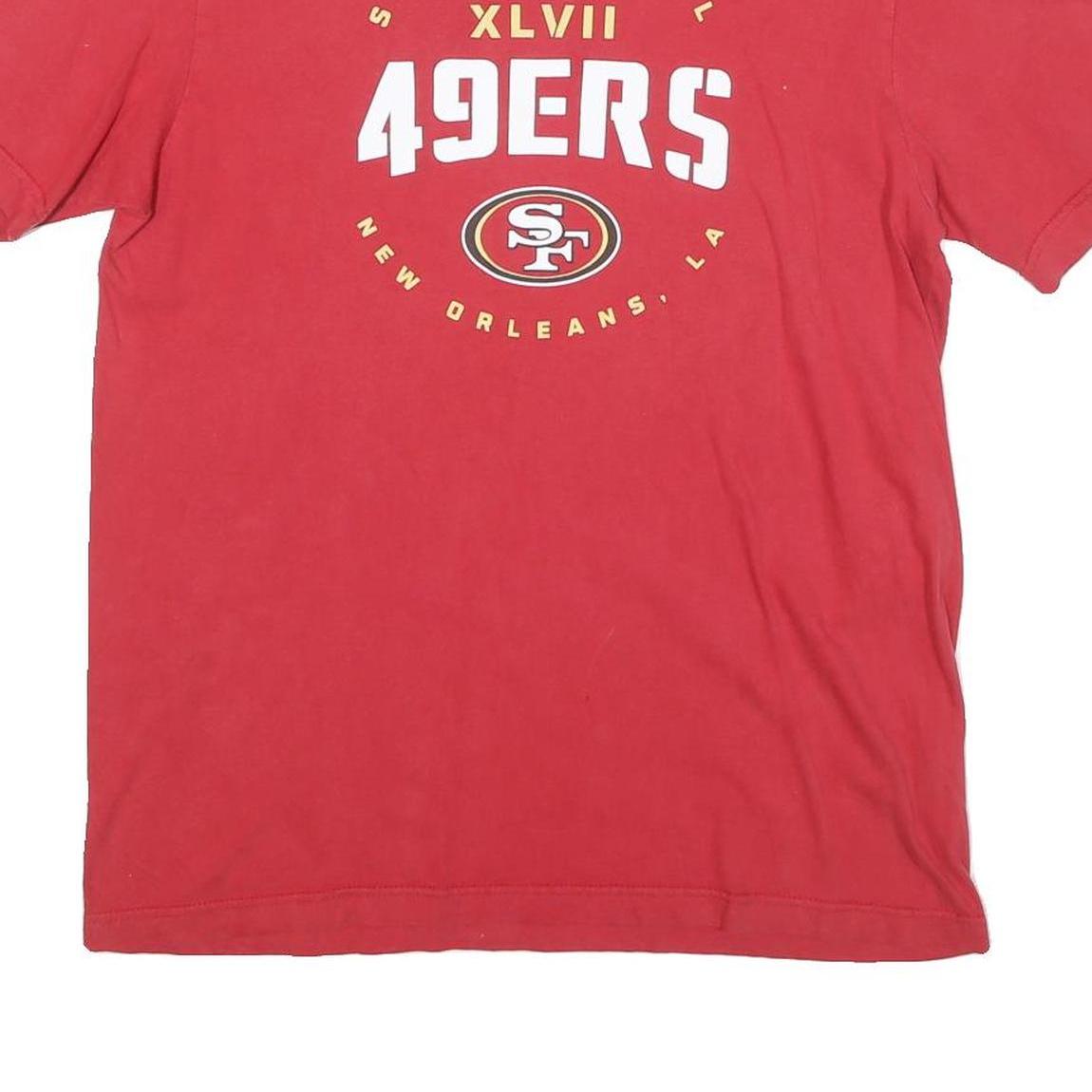 NIKE Mens Red 49ers Super Bowl XLVII Graphic T-Shirt M Short Sleeve Crew Neck