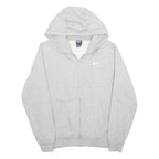 NIKE Mens Grey Zip Up Hoodie M Cotton Blend Casual Sportswear Sweatshirt