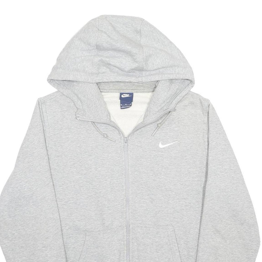 NIKE Mens Grey Zip Up Hoodie M Cotton Blend Casual Sportswear Sweatshirt