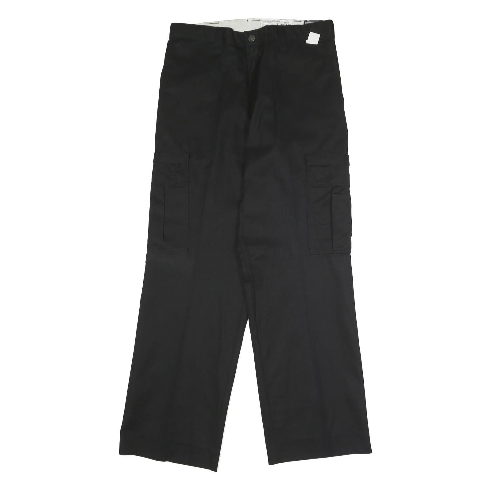 DICKIES Mens Black Regular Fit Cargo Trousers W31 L30 Workwear Durable Zip