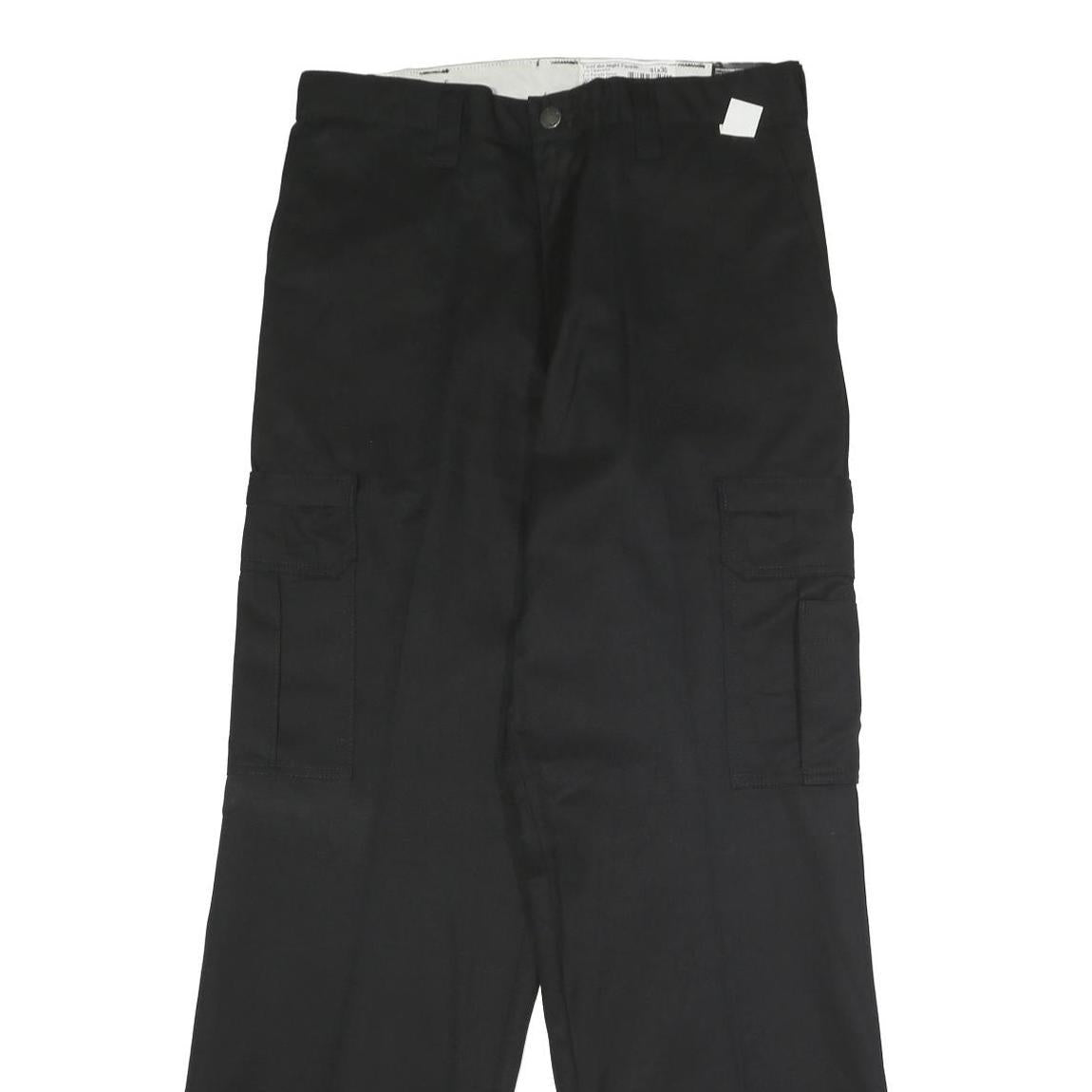 DICKIES Mens Black Regular Fit Cargo Trousers W31 L30 Workwear Durable Zip