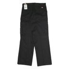 DICKIES Mens Black Regular Fit Cargo Trousers W31 L30 Workwear Durable Zip