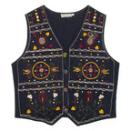 HENNES Womens Blazer Waistcoat Black Floral M