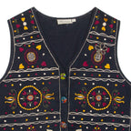 HENNES Womens Blazer Waistcoat Black Floral M