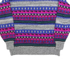 PERSPECTIVE Womens Grey & Pink Patterned Pullover Jumper Cable Knit S Stylish