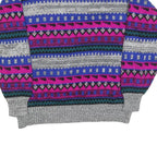 PERSPECTIVE Womens Grey & Pink Patterned Pullover Jumper Cable Knit S Stylish