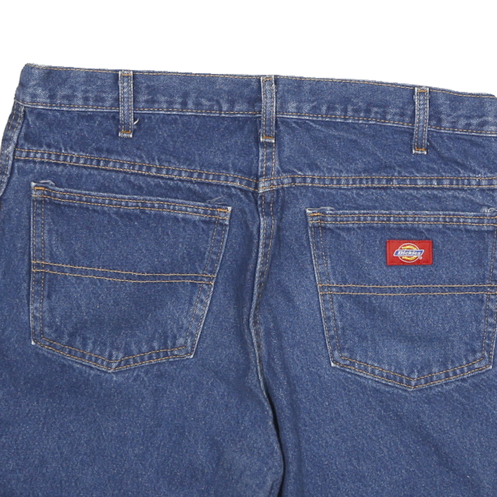 DICKIES Mens Denim Blue Casual Shorts L W32 Workwear Cotton Blend Classic Fit