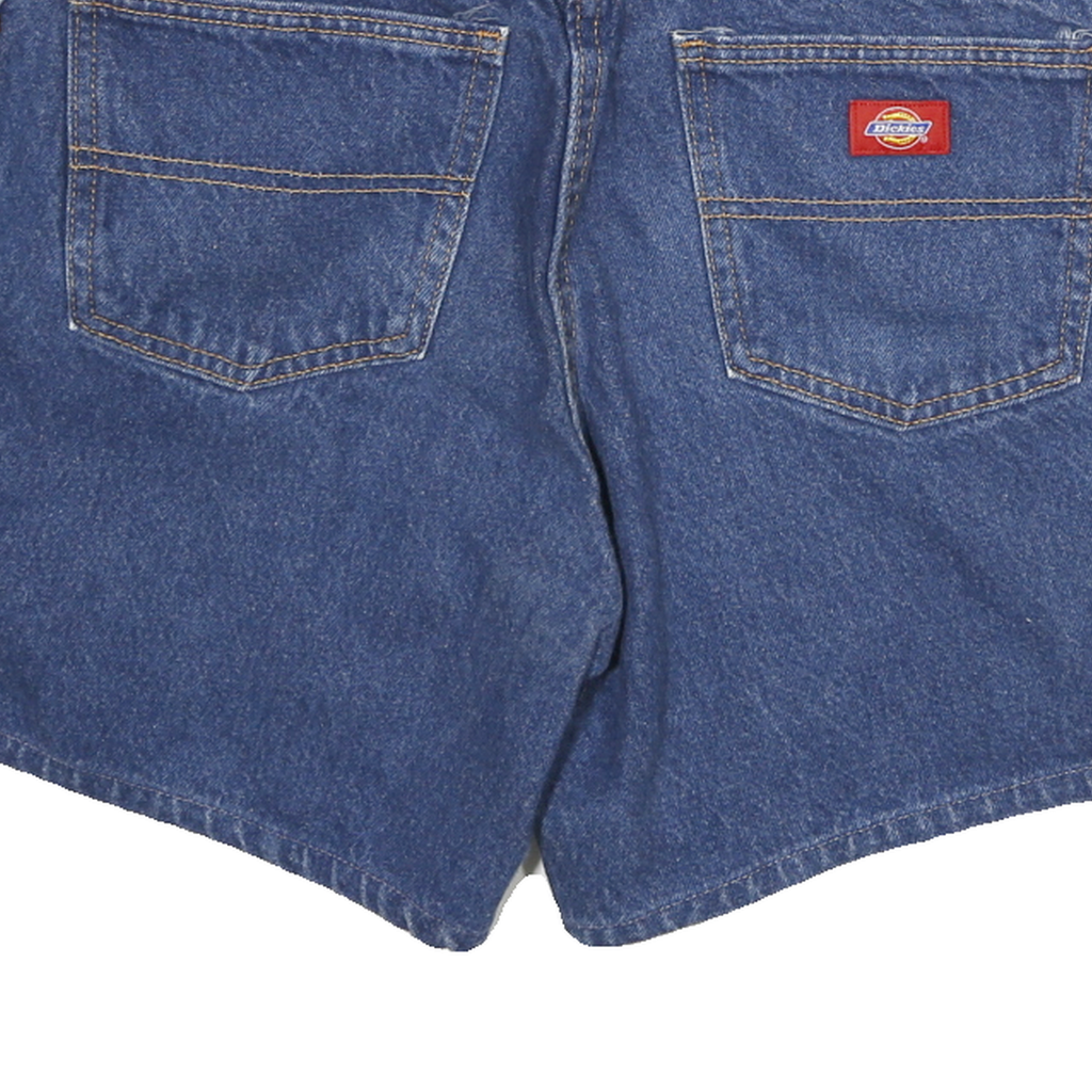 DICKIES Mens Denim Blue Casual Shorts L W32 Workwear Cotton Blend Classic Fit