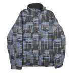 CUTTING EDGE Mens Black & Blue Jacket XL Polyester Checked Zip Casual Outerwear