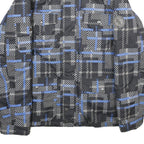 CUTTING EDGE Mens Black & Blue Jacket XL Polyester Checked Zip Casual Outerwear