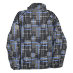 CUTTING EDGE Mens Black & Blue Jacket XL Polyester Checked Zip Casual Outerwear