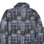 CUTTING EDGE Mens Black & Blue Jacket XL Polyester Checked Zip Casual Outerwear