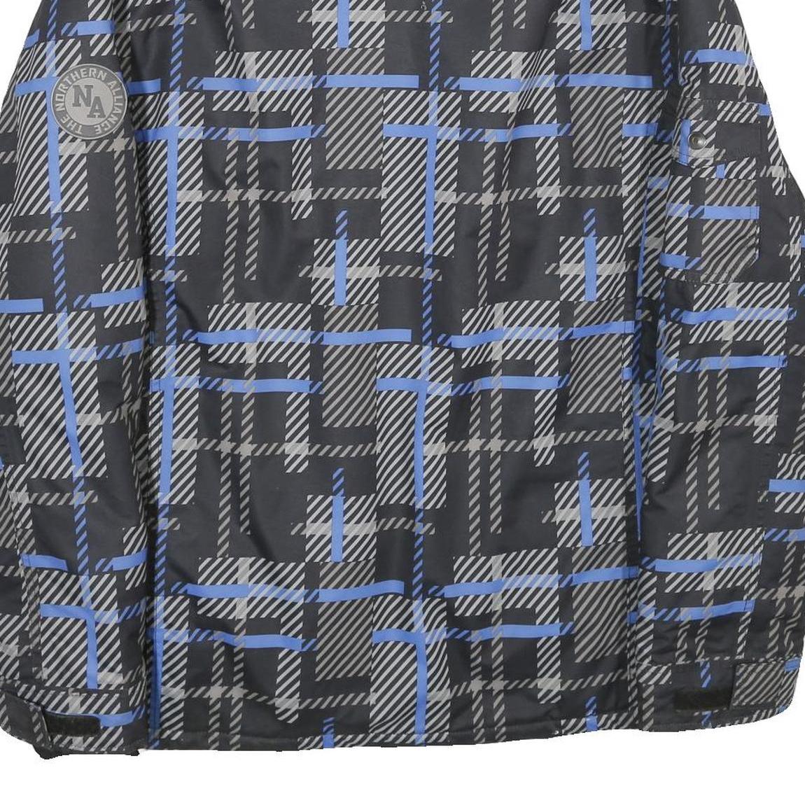 CUTTING EDGE Mens Black & Blue Jacket XL Polyester Checked Zip Casual Outerwear