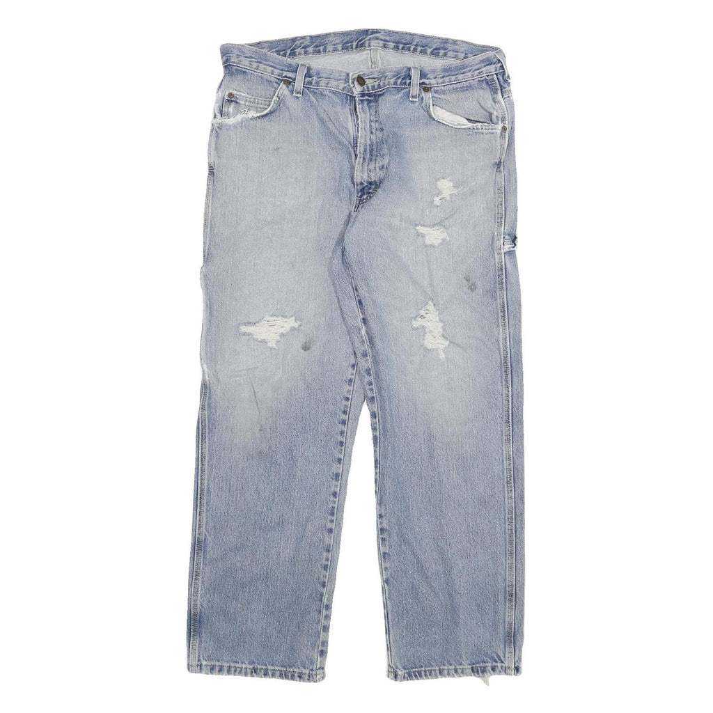 DICKIES Mens Relaxed Light Blue Denim Jeans W34 L28 Distressed Workwear Casual