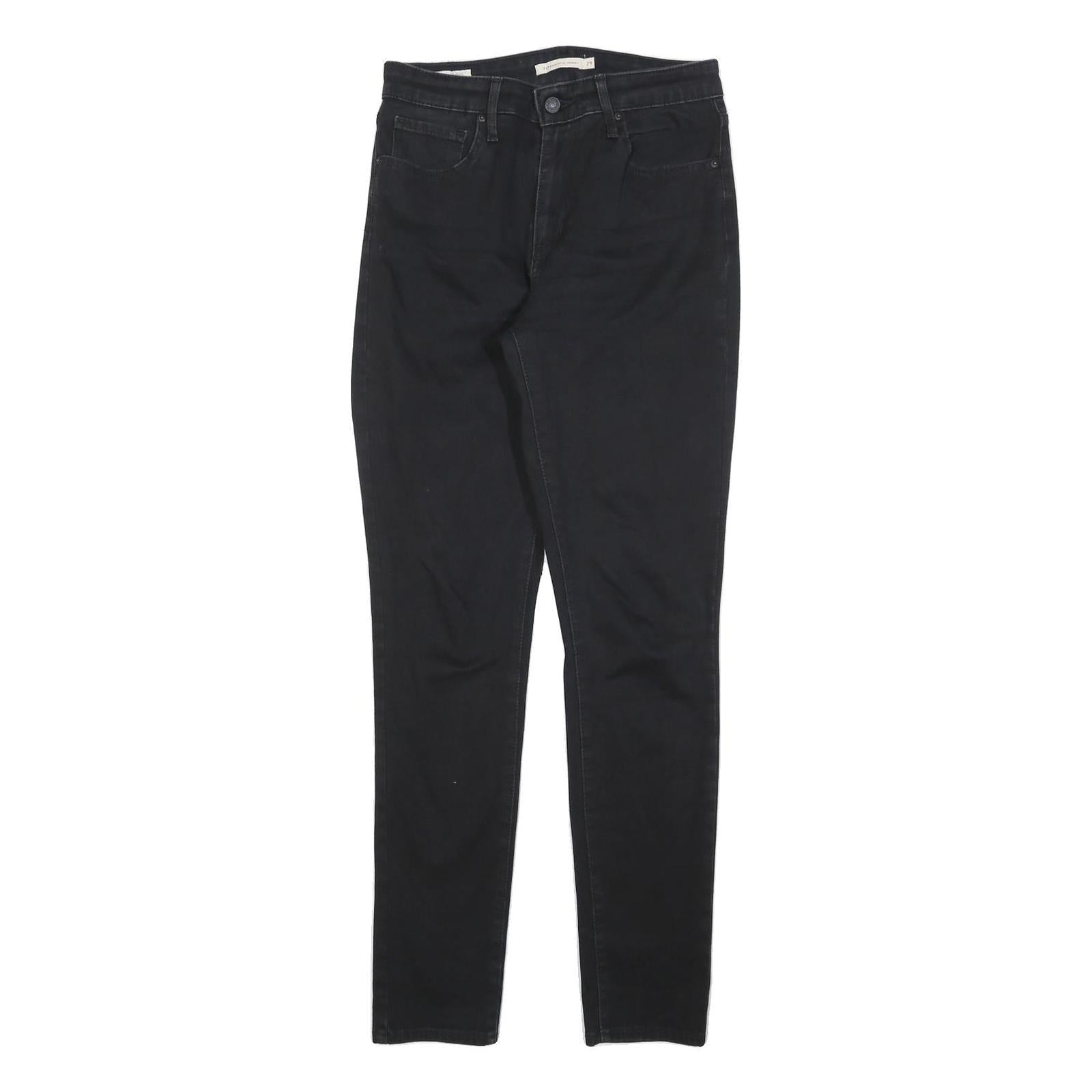 LEVI'S 721 Womens Jeans Black Slim Skinny Denim W29 L32 Zip Cotton Blend