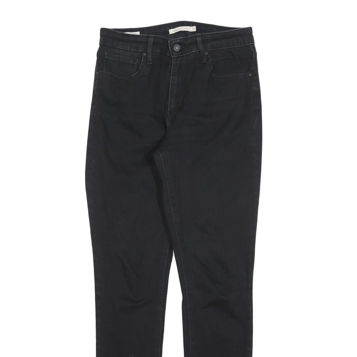LEVI'S 721 Womens Jeans Black Slim Skinny Denim W29 L32 Zip Cotton Blend