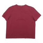 TOMMY HILFIGER Mens Red Graphic T-Shirt XL Short Sleeve Crew Neck Casual Cotton