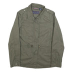TOMMY HILFIGER Womens Green S Cotton Blend Jacket Military Style Zip Front