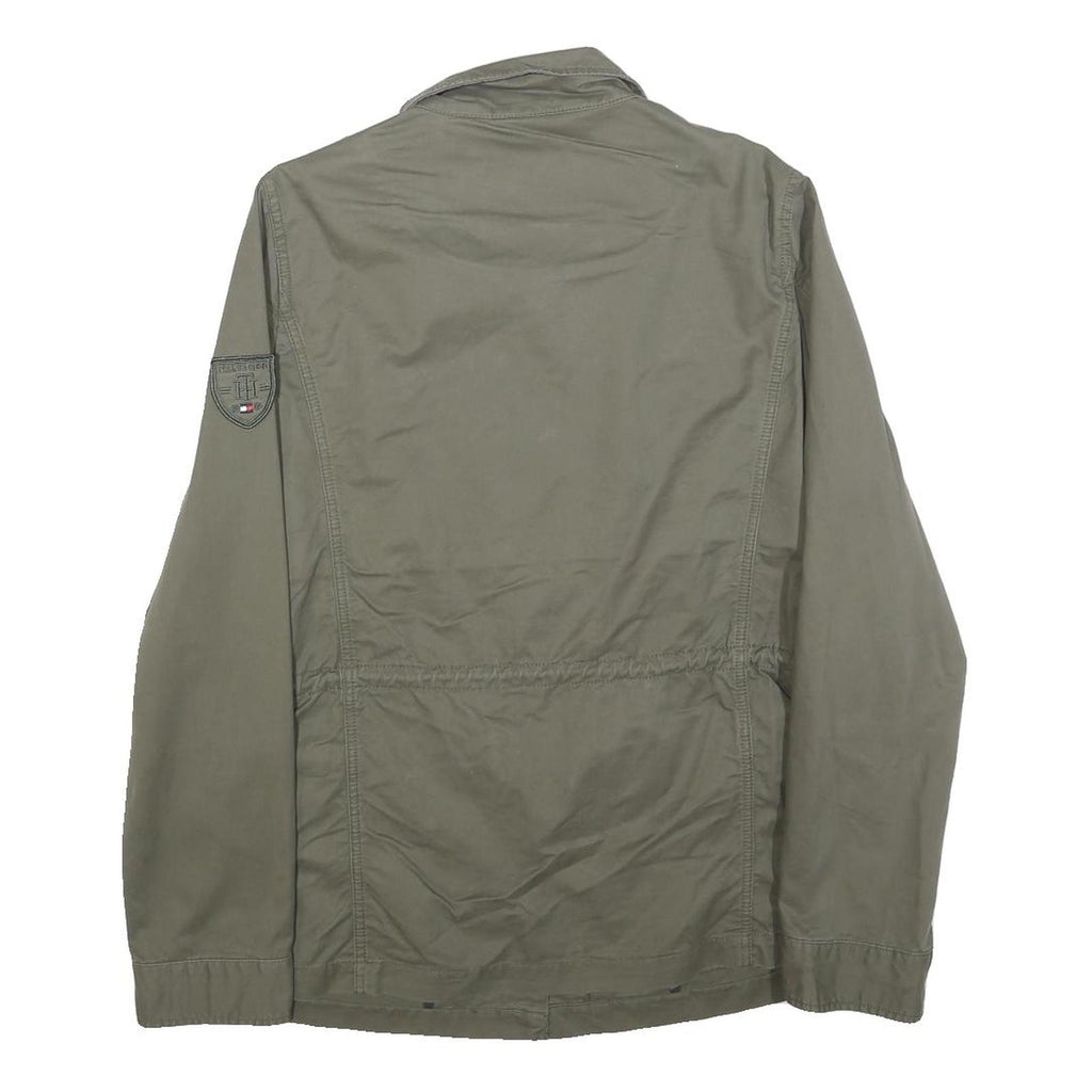 TOMMY HILFIGER Womens Green S Cotton Blend Jacket Military Style Zip Front