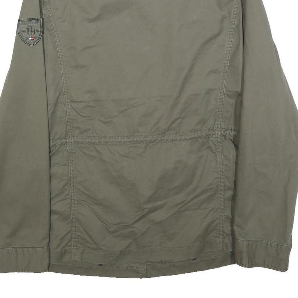 TOMMY HILFIGER Womens Green S Cotton Blend Jacket Military Style Zip Front