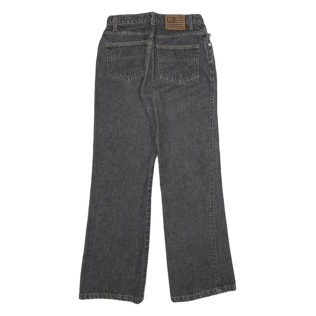 RALPH LAUREN POLO JEANS COMPANY Womens Regular Black Denim Raw W28 L31 Straight