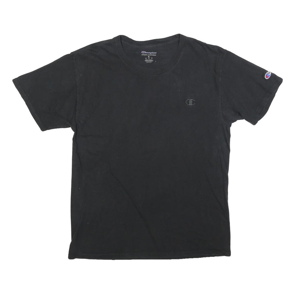 CHAMPION Mens Black Classic T-Shirt M Short Sleeve Crew Neck Chest Logo