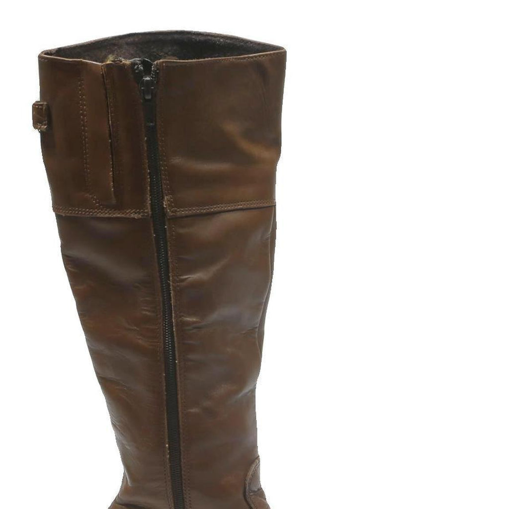 MARC O'POLO Womens Knee High Leather Boots Brown UK 5 Classic Stylish