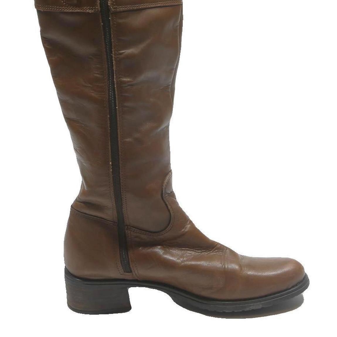 MARC O'POLO Womens Knee High Leather Boots Brown UK 5 Classic Stylish