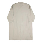 Mens Beige Cotton Double Breasted Button Jacket XL Plain Casual Lightweight
