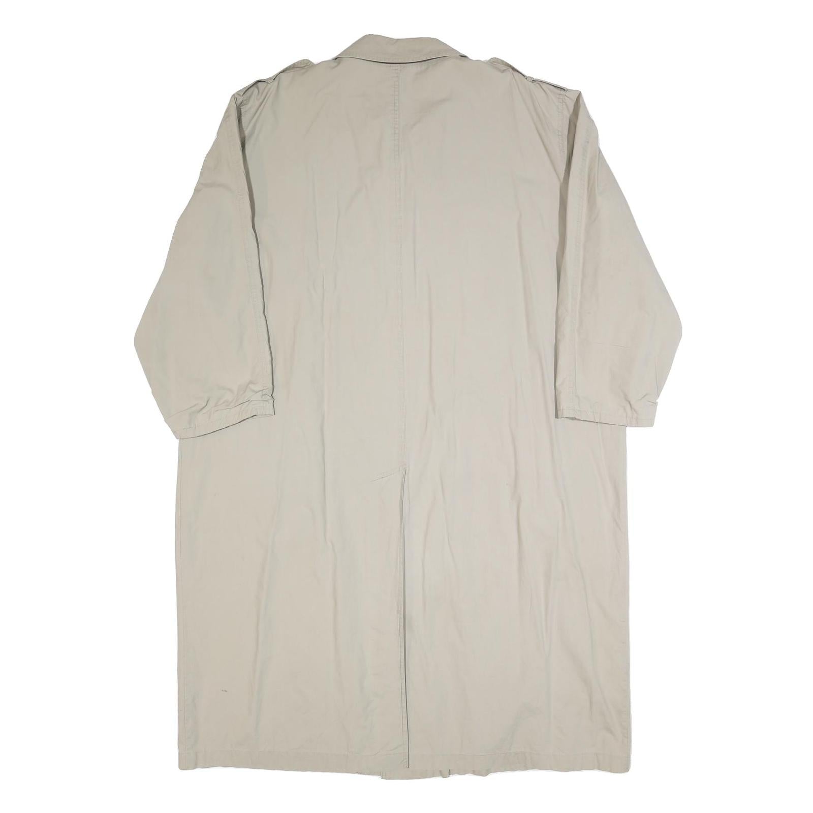 Mens Beige Cotton Double Breasted Button Jacket XL Plain Casual Lightweight