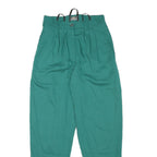 GINANNA BRIGANTI Womens Relaxed Green Trousers W25 L28 Zip Polyester Blend