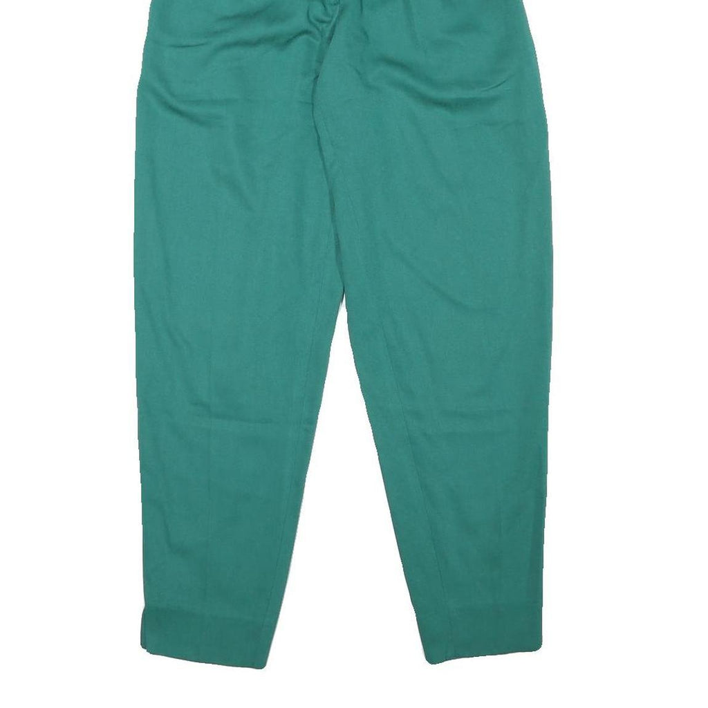 GINANNA BRIGANTI Womens Relaxed Green Trousers W25 L28 Zip Polyester Blend
