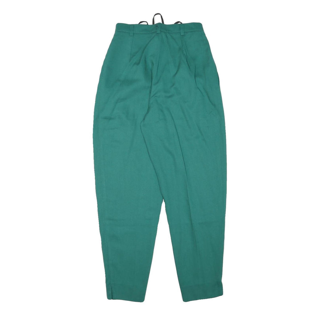 GINANNA BRIGANTI Womens Relaxed Green Trousers W25 L28 Zip Polyester Blend
