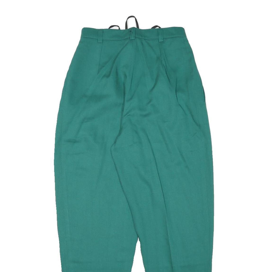 GINANNA BRIGANTI Womens Relaxed Green Trousers W25 L28 Zip Polyester Blend