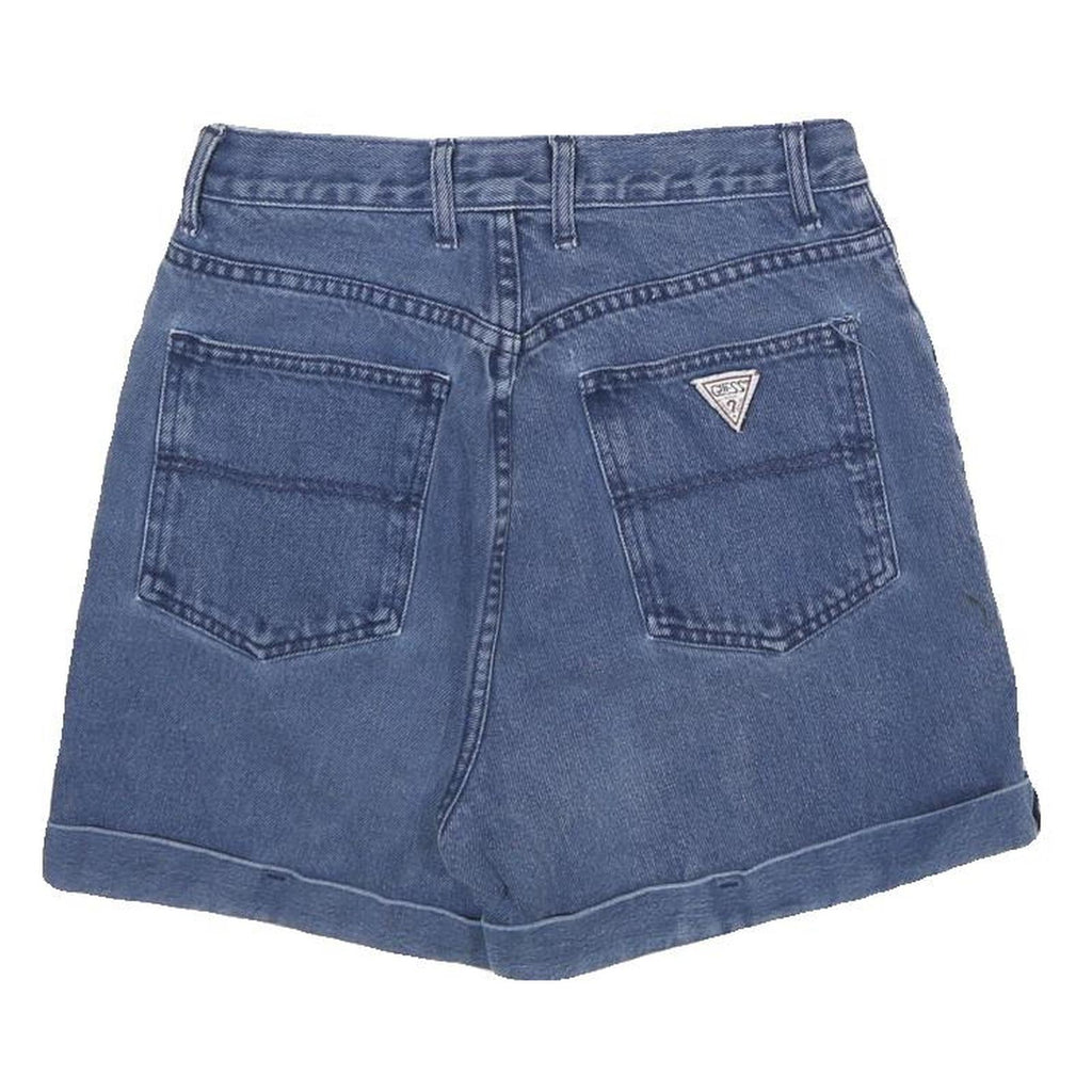 GUESS Womens Denim Blue Casual Shorts S W28 High Waist Classic Fit