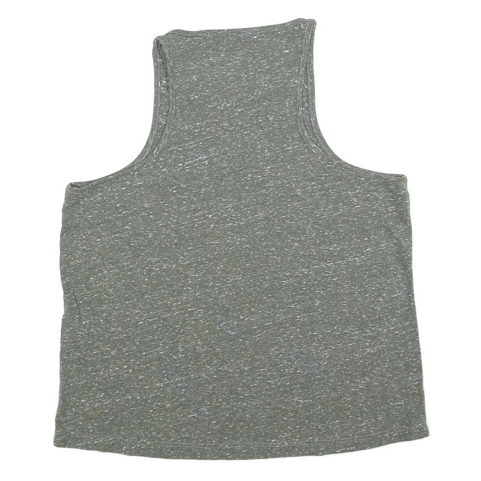 SUPERDRY Womens Green Sleeveless T-Shirt UK 10 Cotton Blend Crew Neck Casual