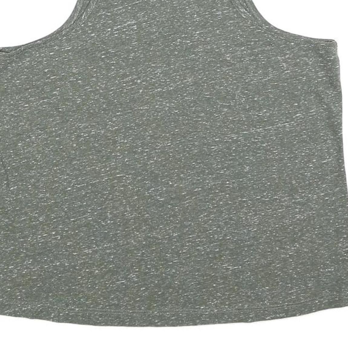 SUPERDRY Womens Green Sleeveless T-Shirt UK 10 Cotton Blend Crew Neck Casual