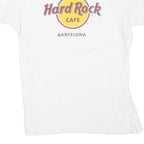 HARD ROCK CAFE Womens White Barcelona Graphic T-Shirt L Short Sleeve Crew Neck