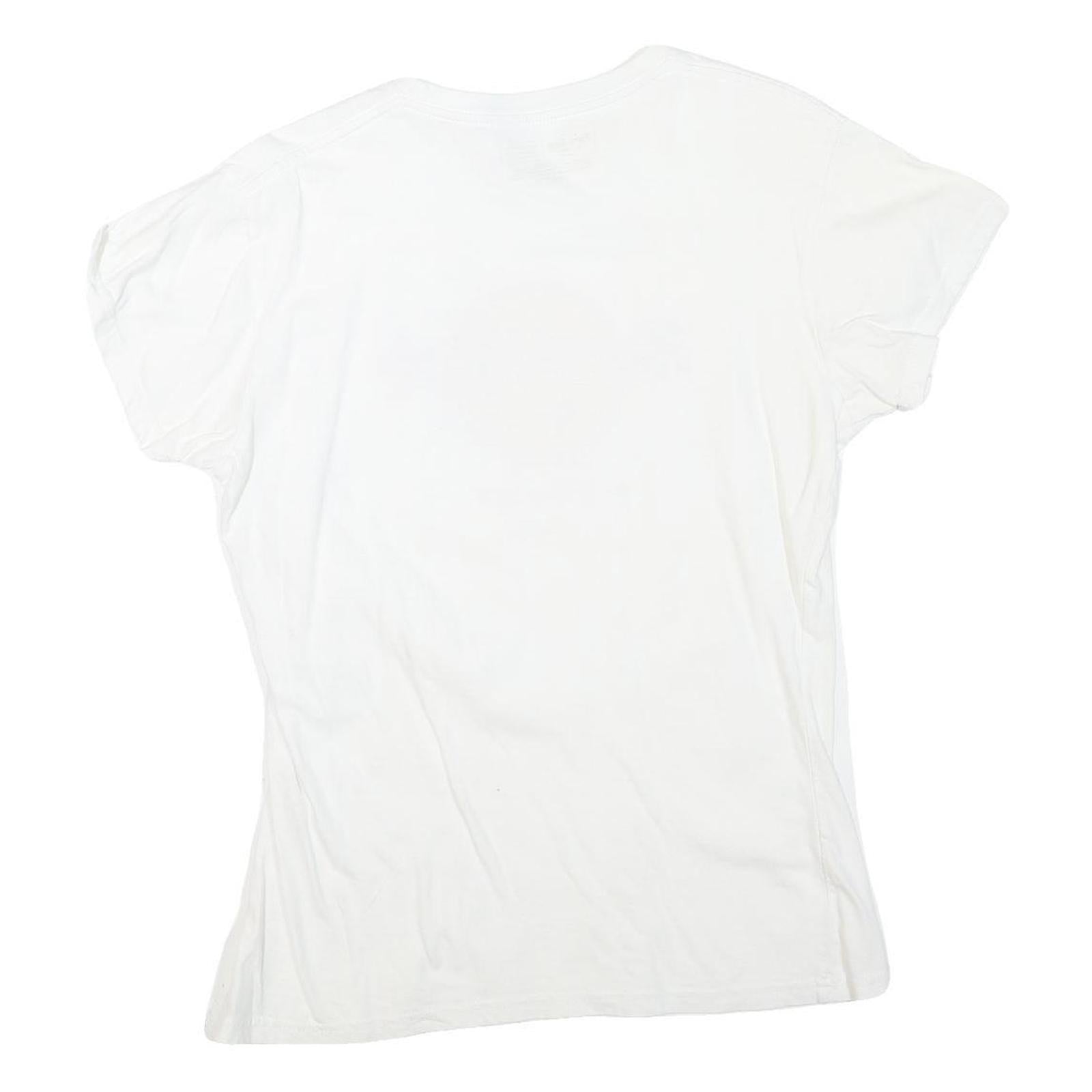 HARD ROCK CAFE Womens White Barcelona Graphic T-Shirt L Short Sleeve Crew Neck