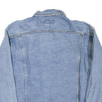 LEE Mens Blue Denim Jacket XL Cotton Blend Button Plain Classic Worker Style