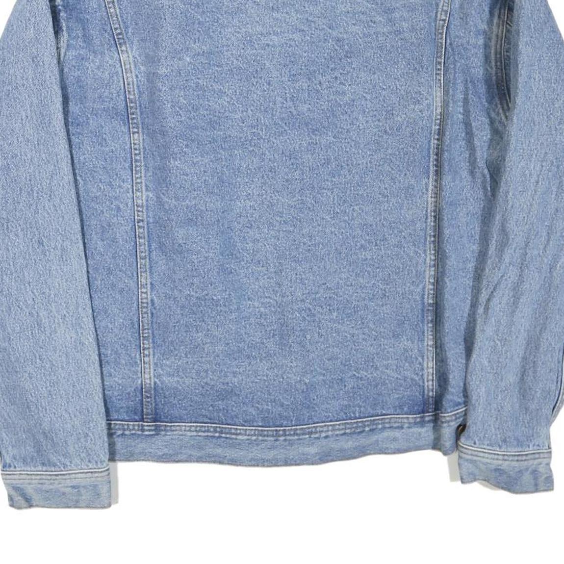 LEE Mens Blue Denim Jacket XL Cotton Blend Button Plain Classic Worker Style