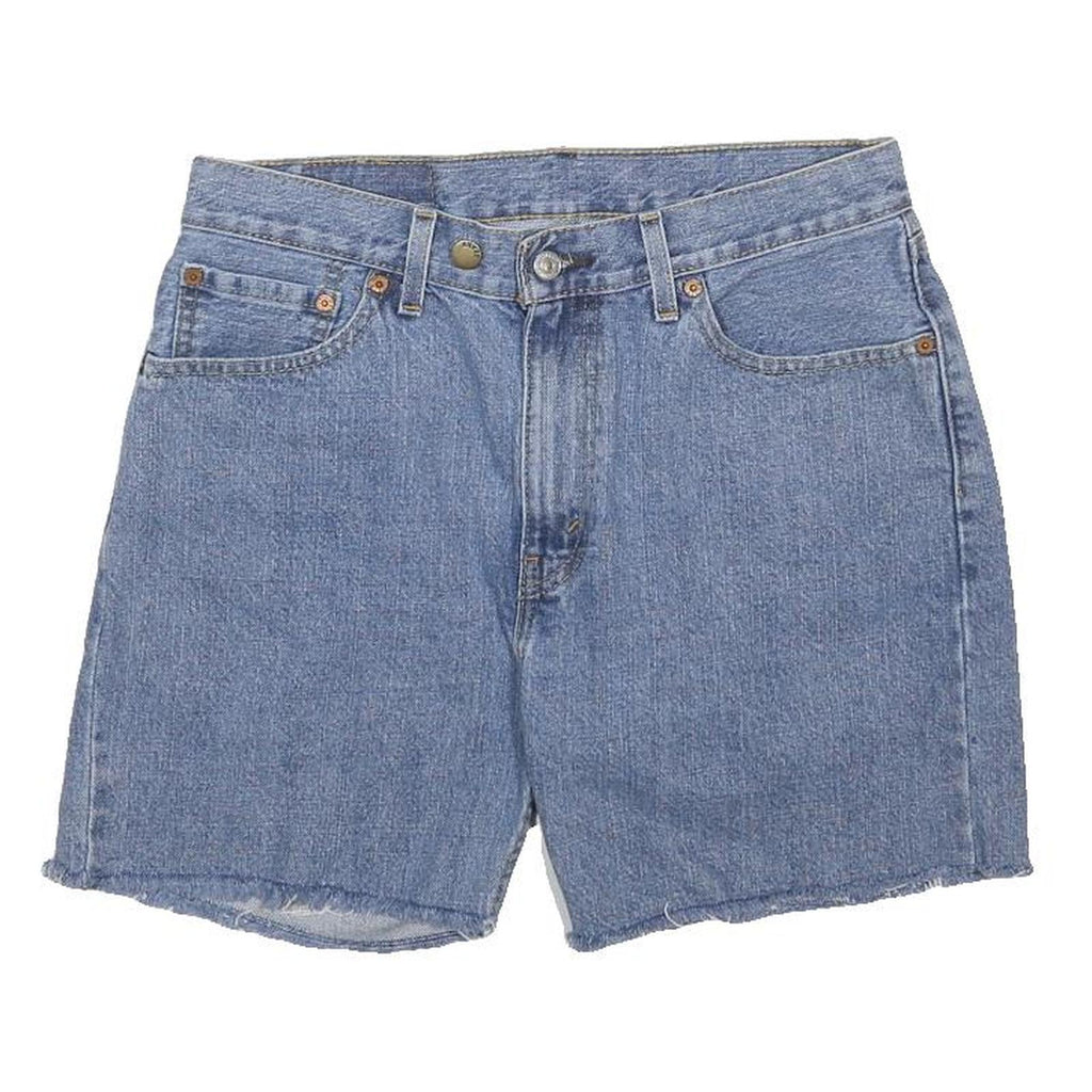 LEVI'S Mens Denim Blue Casual Shorts M W32 Classic Fit Raw Hem Cotton Button